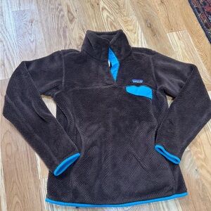 Patagonia Brown Fleece with Teal Trim